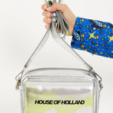 House of Holland Cyber Wave Silver Metallic Crossbody Bag