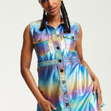 House Of Holland Metallic Rainbow Mini Dress