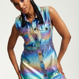 House Of Holland Metallic Rainbow Mini Dress