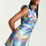 House Of Holland Metallic Rainbow Mini Dress