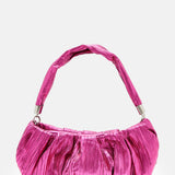 House Of Holland Crinkle Shoulder And Crossbody Bag Fuschia Pink