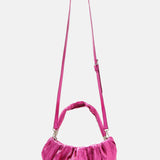 House Of Holland Crinkle Shoulder And Crossbody Bag Fuschia Pink