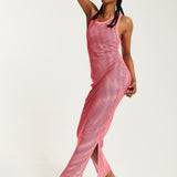 House Of Holland Pink Fishnet Maxi Dress