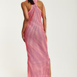 House Of Holland Pink Fishnet Maxi Dress