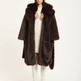 Brown Long Faux Fur Coat
