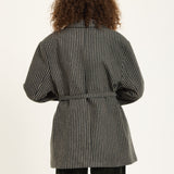 Houndstooth Wool Blend Oversized Blazer