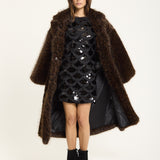 Black Sequin Scallop Mini Dress