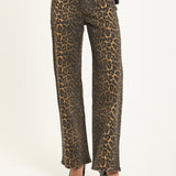 Leopard Print Straight Leg Jeans