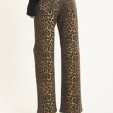 Leopard Print Straight Leg Jeans