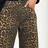 Leopard Print Straight Leg Jeans