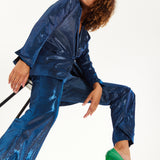 House of Holland Navy Shimmer Trousers