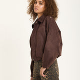 Brown Oversized Faux Suede Jacket