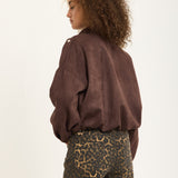 Brown Oversized Faux Suede Jacket