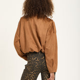 Camel Oversized Faux Suede Jacket