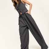 Charcoal Grey Wide Leg Trousers