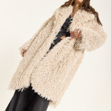 Cream Shaggy Faux Fur Coat