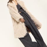 Cream Shaggy Faux Fur Coat