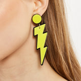 House of Holland Lightening Bolt Drop Style Earrings In Yellow