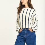 Striped Wool Blend Chunky Knit Jumper