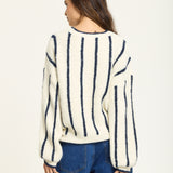 Striped Wool Blend Chunky Knit Jumper