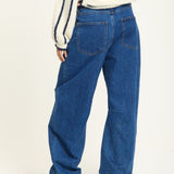 Blue Wide Leg Denim Jeans