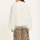 Cream Shaggy Faux Fur Jacket