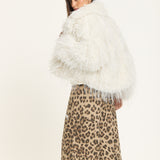 Cream Shaggy Faux Fur Jacket