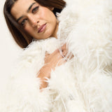 Cream Shaggy Faux Fur Jacket