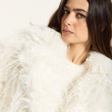 Cream Shaggy Faux Fur Jacket