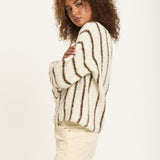 Striped Wool Blend Chunky Knit Jumper