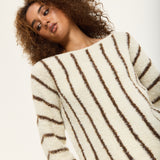 Striped Wool Blend Chunky Knit Jumper