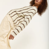 Striped Wool Blend Chunky Knit Jumper