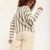 Striped Wool Blend Chunky Knit Jumper