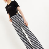 House Of Holland Striped and Logo Printed Trousers in Black and White