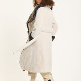 Contrast Faux Fur Collar Coat