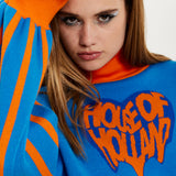 House Of Holland Melting Heart Logo Jumper in Blue And Orange