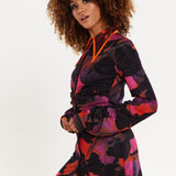 Abstract Wire Print Mesh Shirt Dress