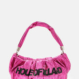 House Of Holland Crinkle Shoulder And Crossbody Bag Fuschia Pink