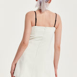 House Of Holland Monochrome Lapel Lock Blazer Dress Off White