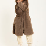 Mocha Long Faux Fur Coat