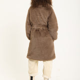 Mocha Long Faux Fur Coat