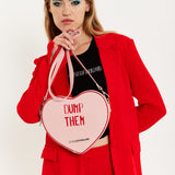 House of Holland Bitter Sweet Heart Handbag With ''Dump Them'' Message