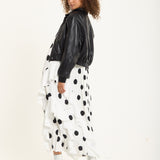 Black Faux Leather Bomber Jacket