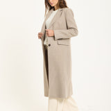 Beige Longline Tailored Coat