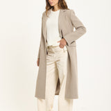 Beige Longline Tailored Coat