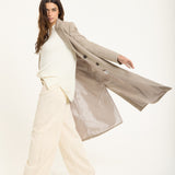 Beige Longline Tailored Coat