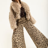 Camel Shaggy Faux Fur Jacket
