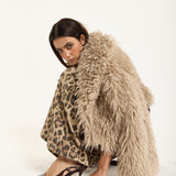 Camel Shaggy Faux Fur Jacket