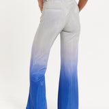 House of Holland Ombre Shimmer Trousers In Blue And Silver