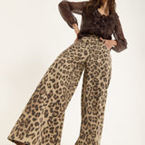 Leopard Wide Leg Statement Trousers